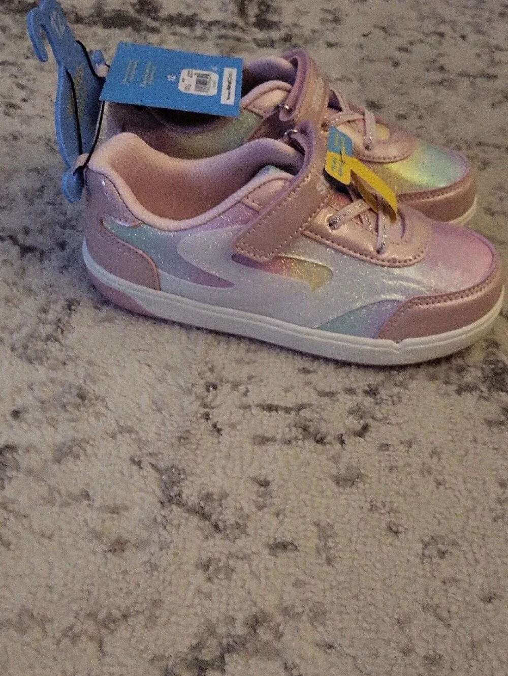 Stride Rite Girls' Iridescent Pink Rainbow Sneakers